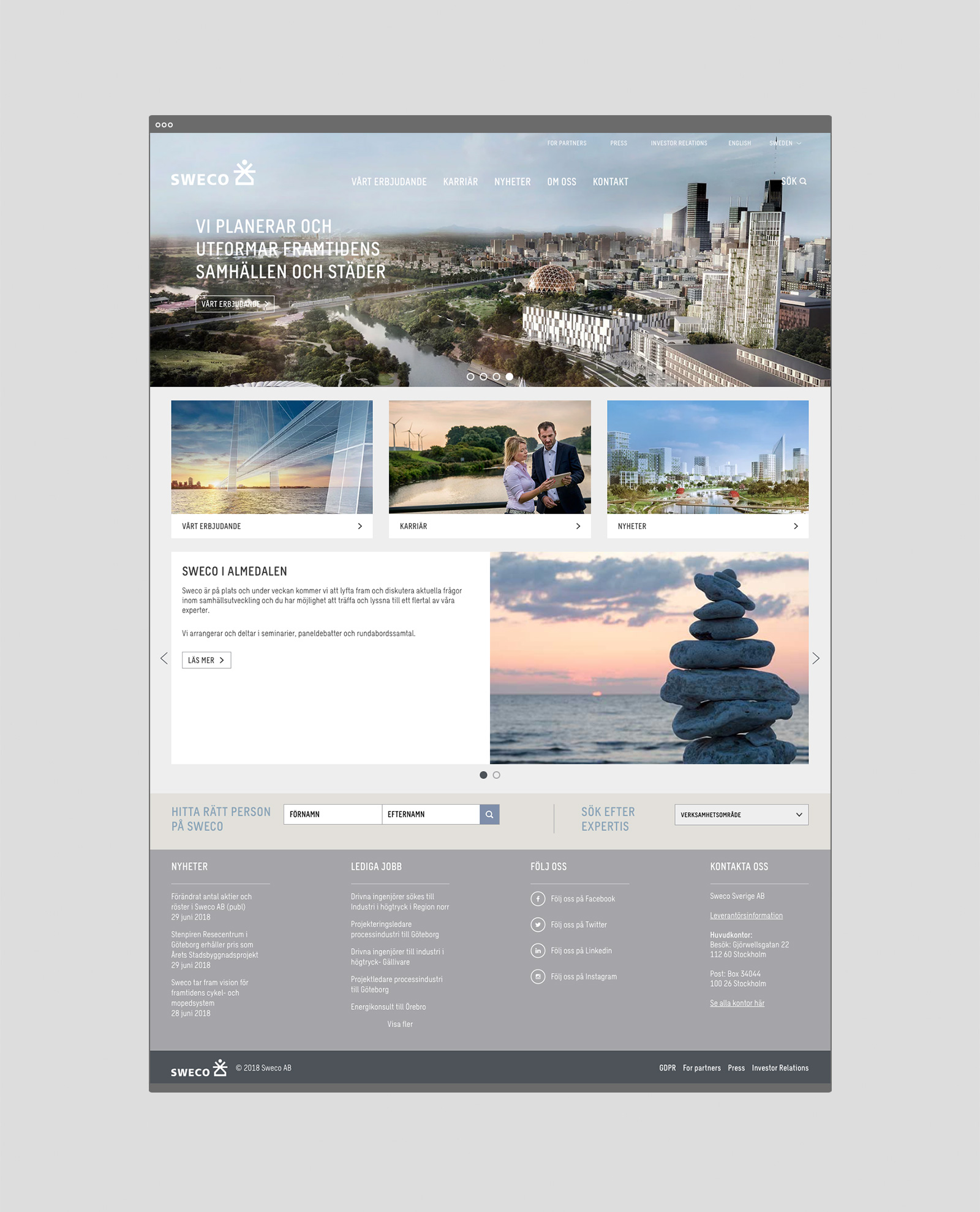 Sweco website page