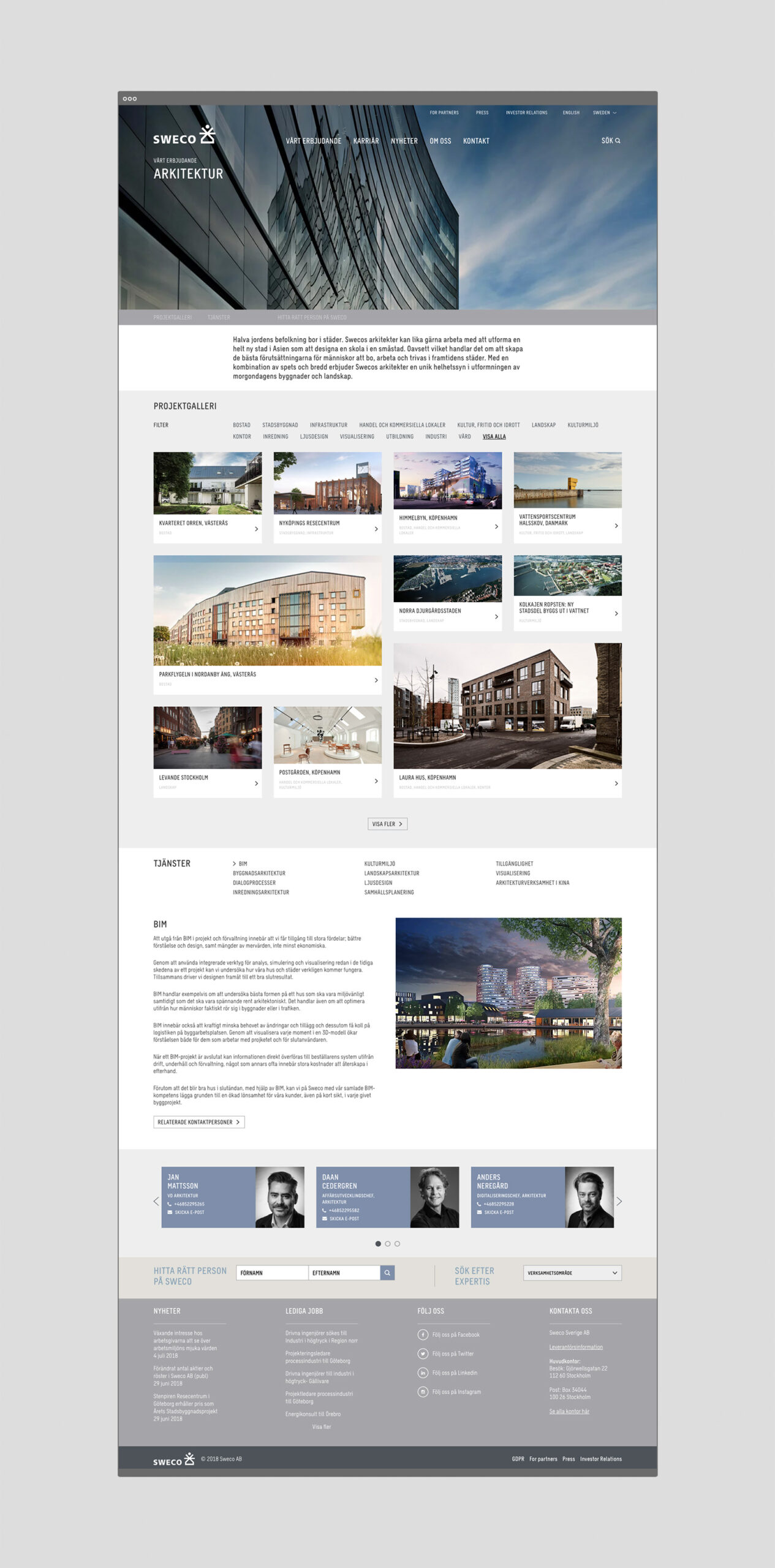 Sweco responsive page