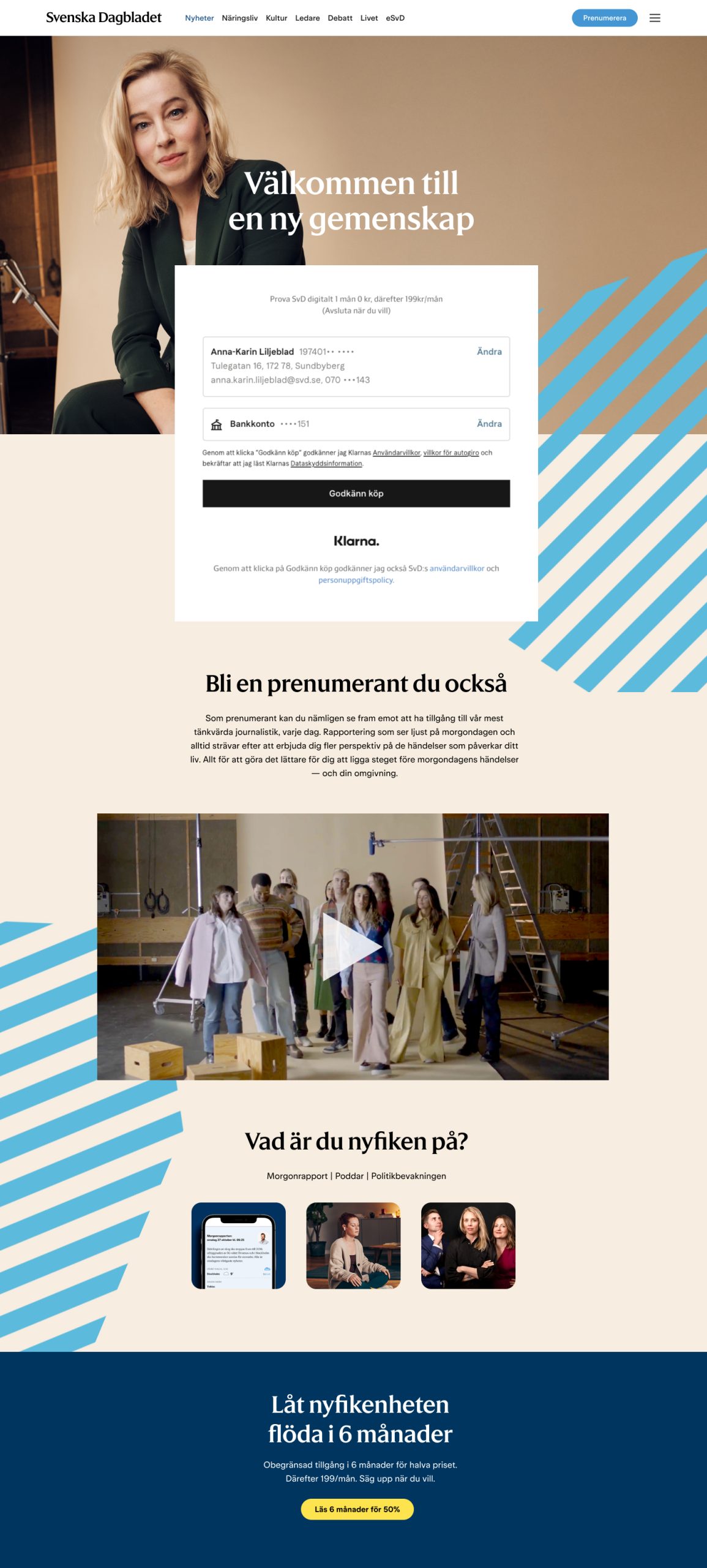 Svenska Dagbladet desktop experience