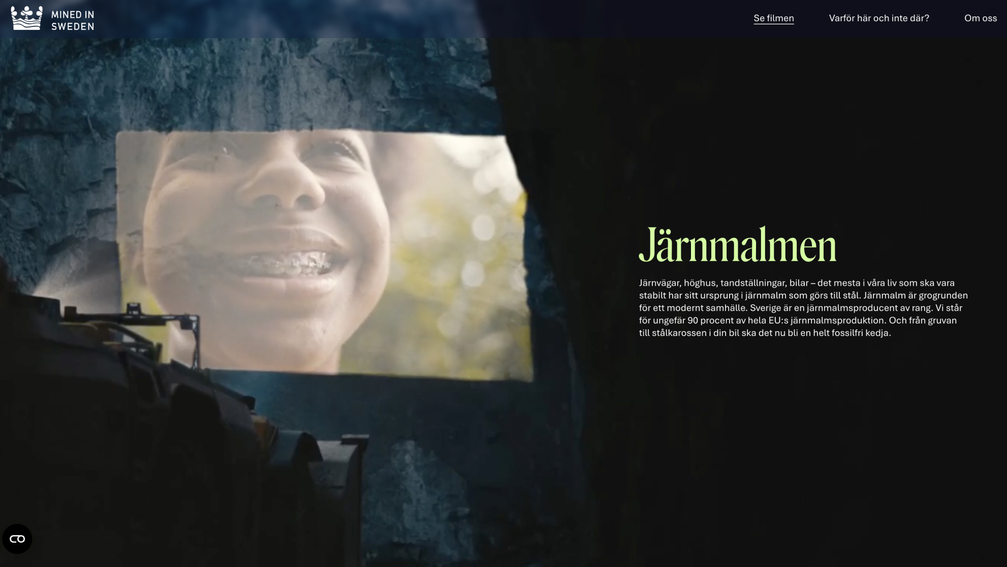 Mined in Sweden desktop design