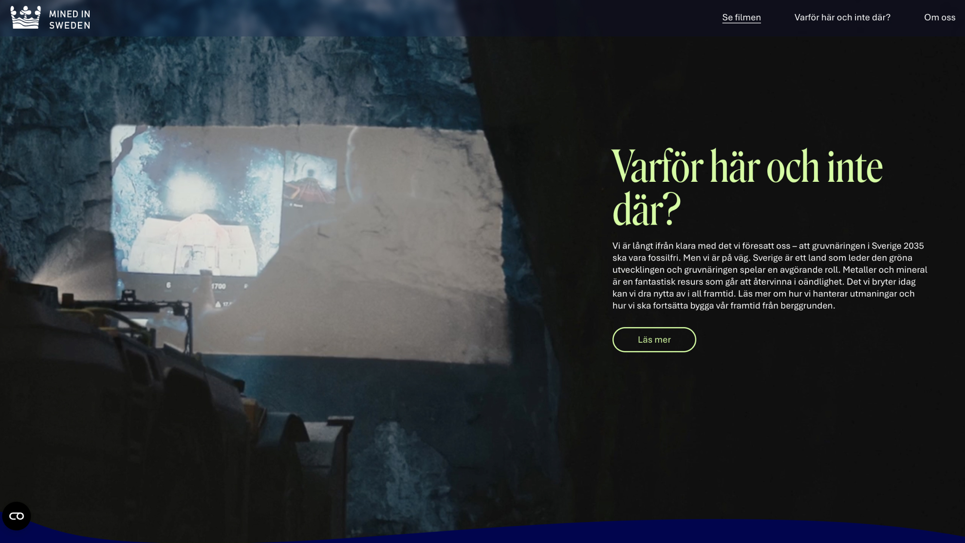 Mined in Sweden desktop page