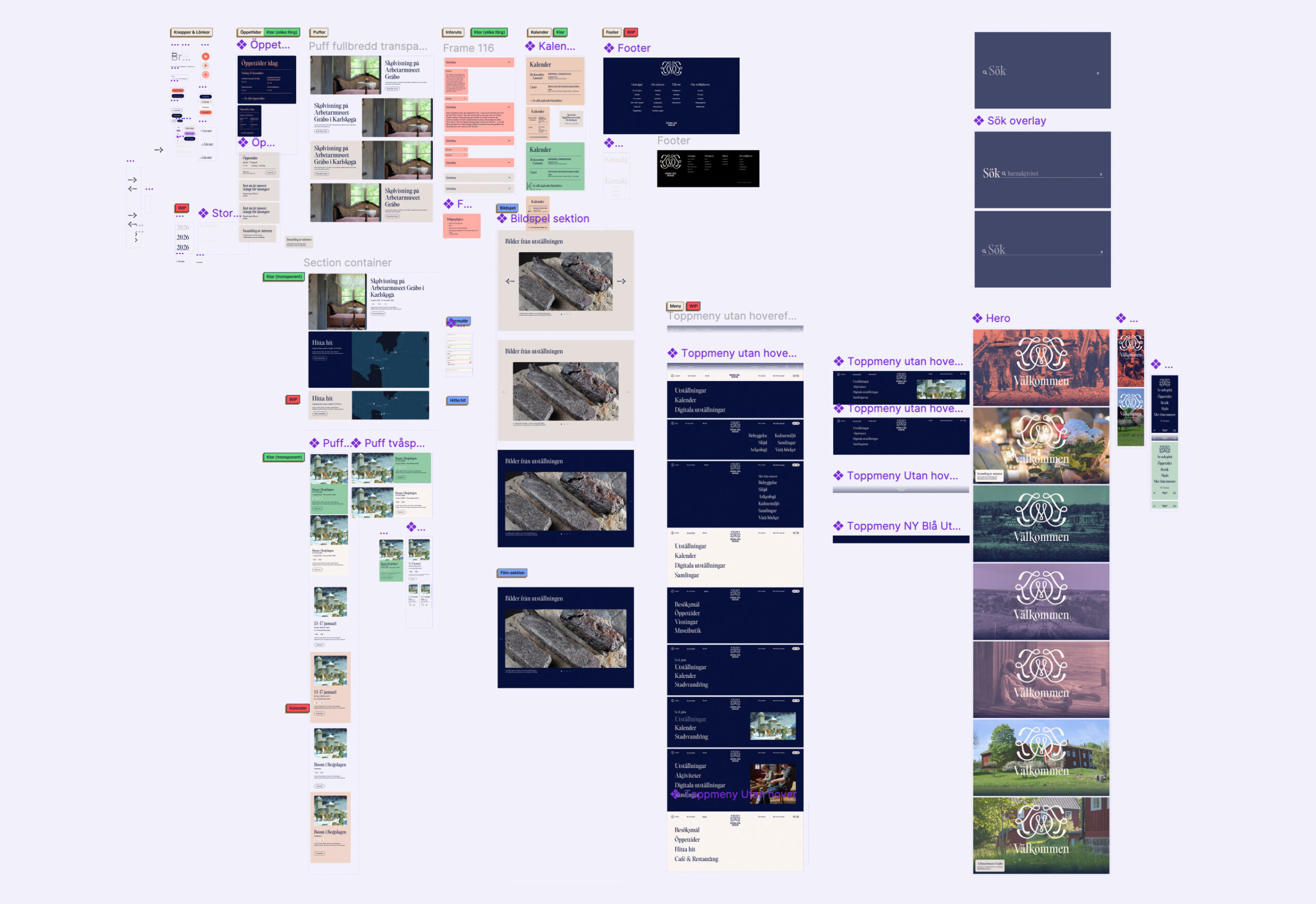 Website design system components